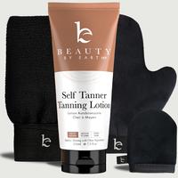 Self Tanner Body Lotion Kit - Flawless Sunless Tanning Made in USA with 3 Piece Applicator Kit for Streak Free Bronzed Golden...