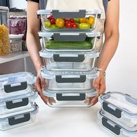 10-Pack Glass Storage Containers with Lids - Airtight Meal Prep Snack box Containers Set, Kitchen Microwave, Oven, Freezer & ...