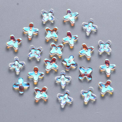 Transparent Spray Painted Glass Beads