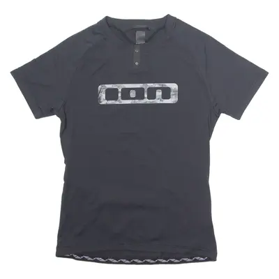 ION Cycling Mens Jersey Black Button Neck S