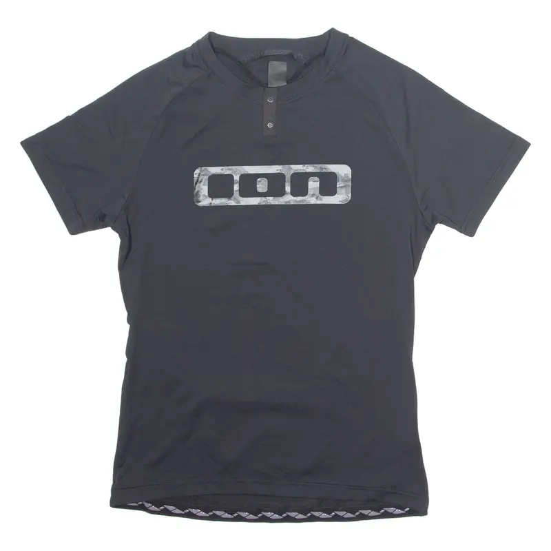 ION Cycling Mens Jersey Black Button Neck S