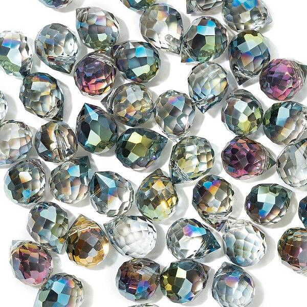 50Pcs Teardrop Transparent Glass Charms