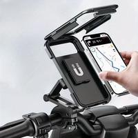 2025 1pc Waterproof Motorcycle Phone Holder, ABS Material, Magnetic Absorption, Telescopic Design, Rainproof Bicycle & Electr...
