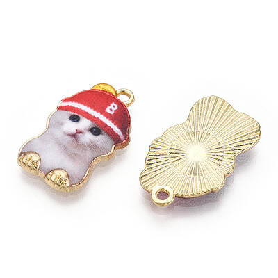 Printed Light Gold Tone Alloy Pendants