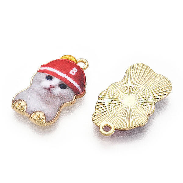 Printed Light Gold Tone Alloy Pendants