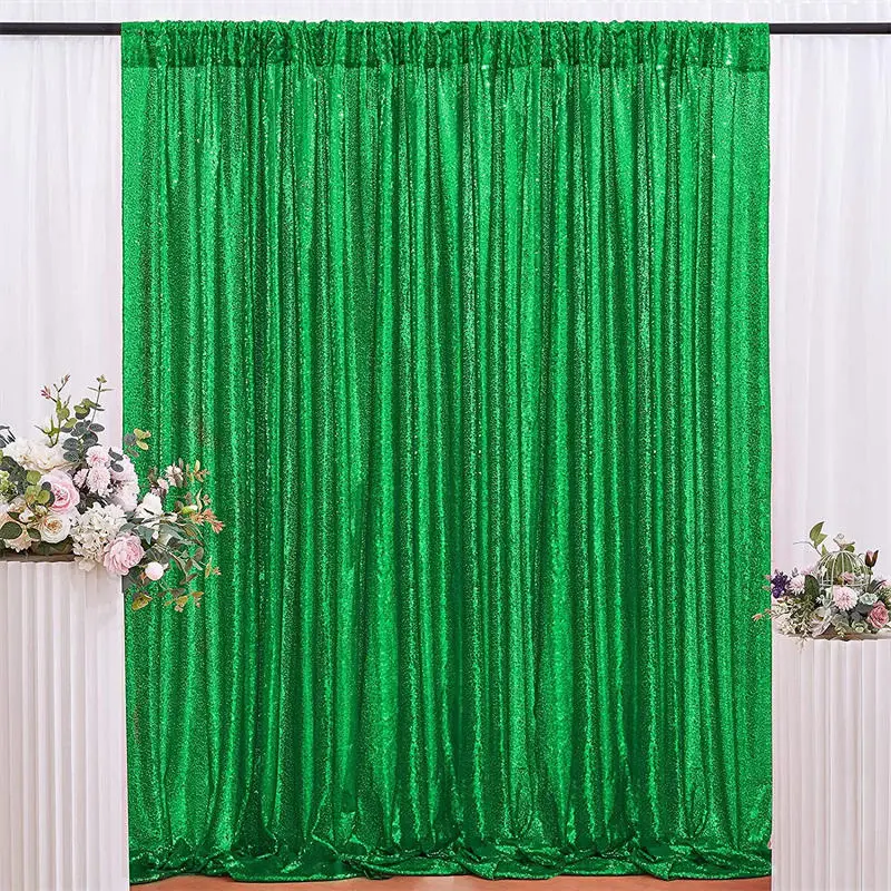 Glitter Green Sequin Fabric Photography Backdrop Curtain - Aperturee
