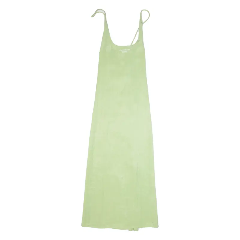 CALVIN KLEIN JEANS Womens Slip Dress Green Sleeveless Long L
