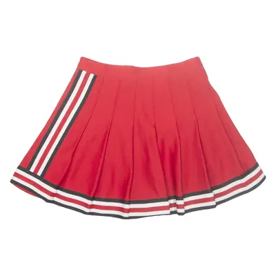 VARSITY Womens Pleated Skirt Red Short XS