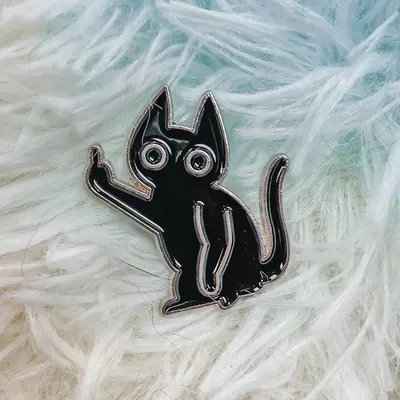 Spicy Black Kitty Enamel Pin