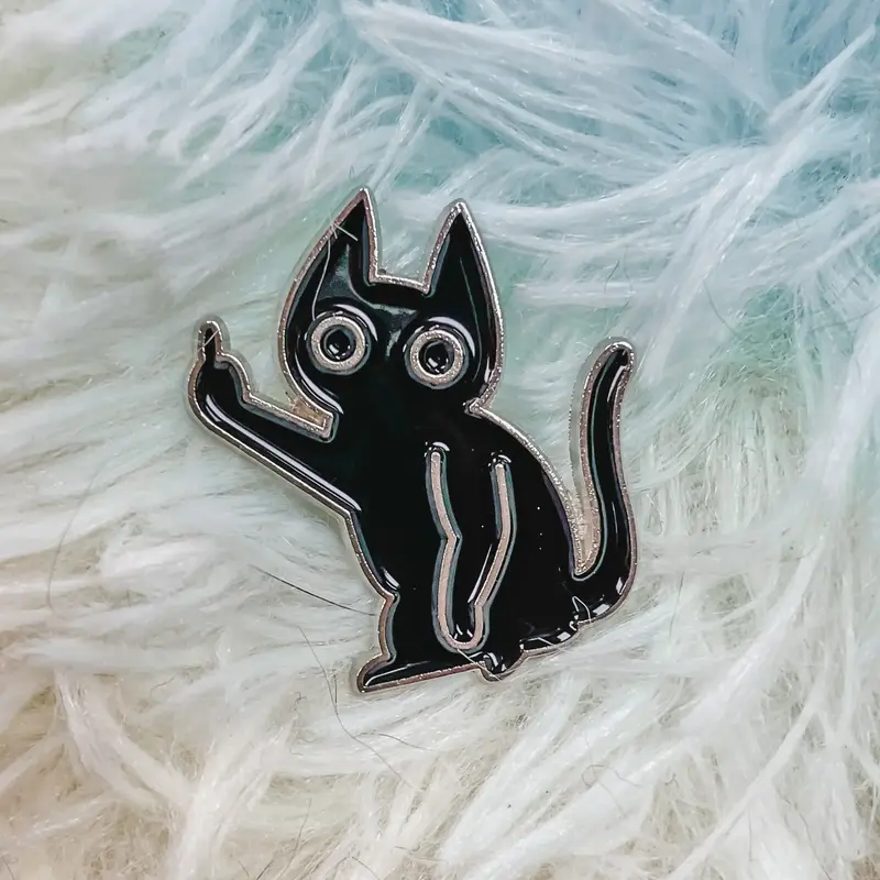 Spicy Black Kitty Enamel Pin