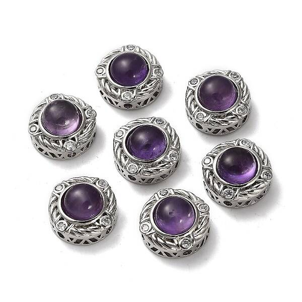 Brass Pave Natural Amethyst Multi-Strand Links