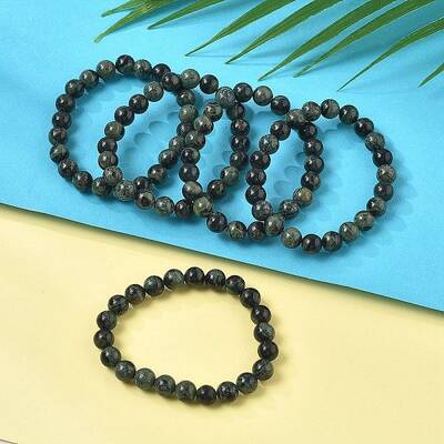 Natural Kambaba Jasper Stretch Beaded Bracelets