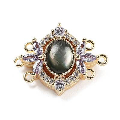 Brass Micro Pave Cubic Zirconia Magnetic Clasps