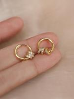 925 Sterling Silver Rhinestone Decorated Earrings, Fashionable Earrings for Women, Daily Clothing Decor, Trendy All-match Jew...