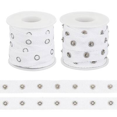 5 Yards Alloy Snap Button Tape Trim Polyester Ribbons