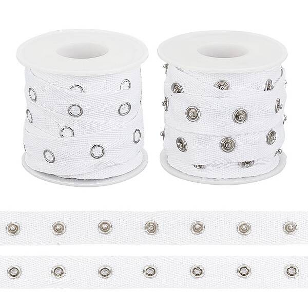 5 Yards Alloy Snap Button Tape Trim Polyester Ribbons