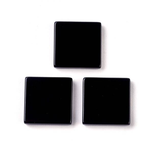 Natural Dyed & Heated Black Agate Cabochons