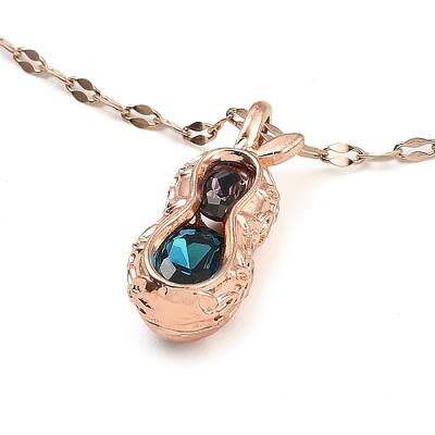 Colorful Glass Peanut Pendant Necklaces