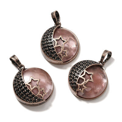 Cherry Quartz Glass Pendants
