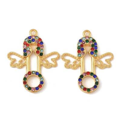 304 Stainless Steel Rhinestone Pendants