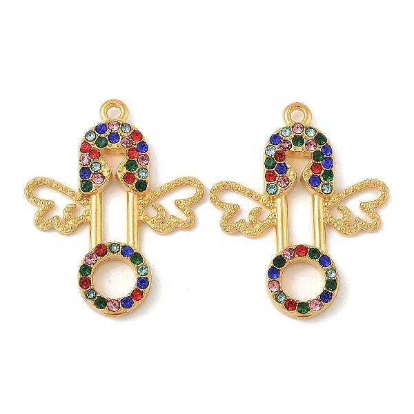 304 Stainless Steel Rhinestone Pendants