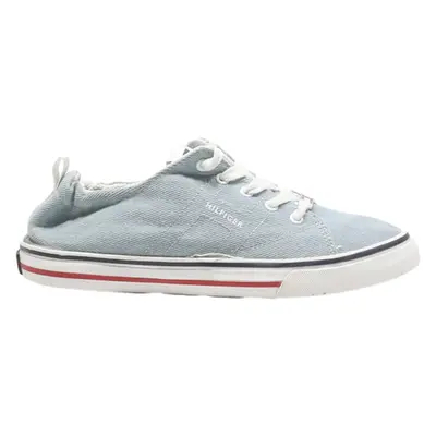 TOMMY HILFIGER Low Top Trainers Blue Canvas Womens UK 5.5