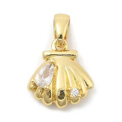 Rack Plating Leaf Brass Clear Cubic Zirconia Pendants