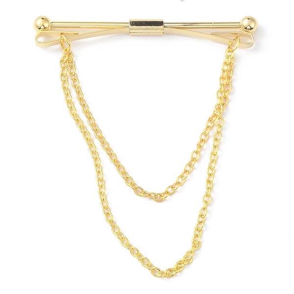 Brass Hanging Chains Collar Pins Tie Clips