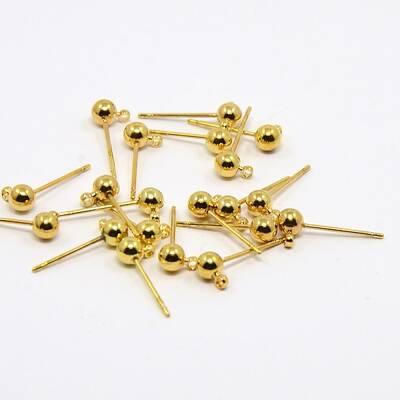 Brass Ball Post Ear Studs