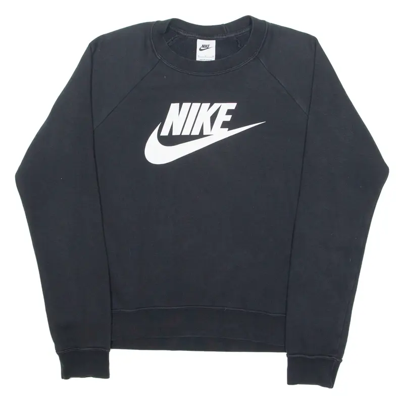 NIKE Mens Sweatshirt Black Crew Neck S
