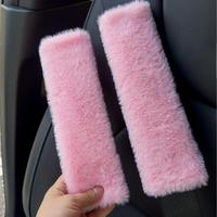 Car Seat Belt Shoulder Pad, 2 Counts Winter Plush Anti Pinch Marks Car Seat Belt Cover, Universal Car Interior Decoration Acc...