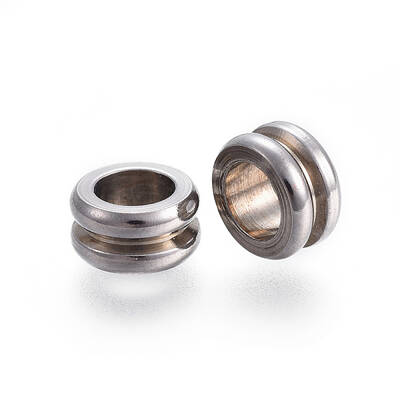 Tarnish Resistant 304 Stainless Steel Grooved Beads