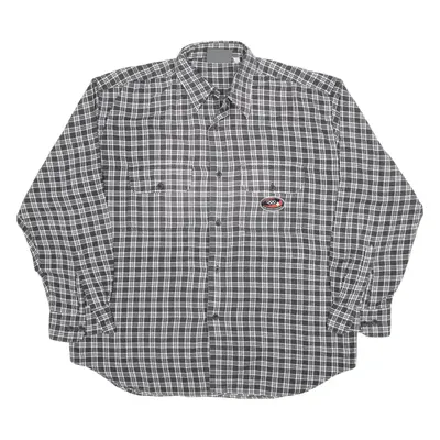 SWISS OLYMPIC COLLECTION Flannel Shirt Black Check Long Sleeve Mens XL