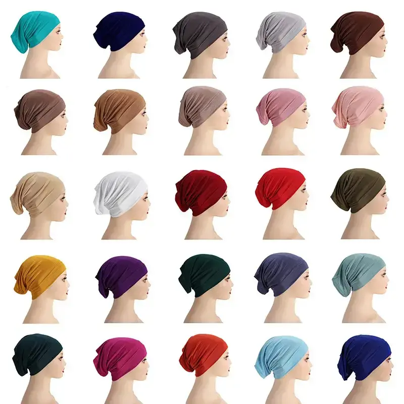 26colors Inner Hijab Cap Muslim Turban Islam Underscarf Women Soft Jersey Stretch HIjabs Tube Caps Turbante Mujer
