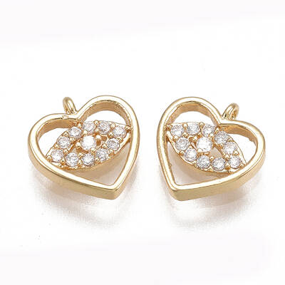 Brass Micro Pave Cubic Zirconia Charms