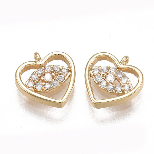 Brass Micro Pave Cubic Zirconia Charms