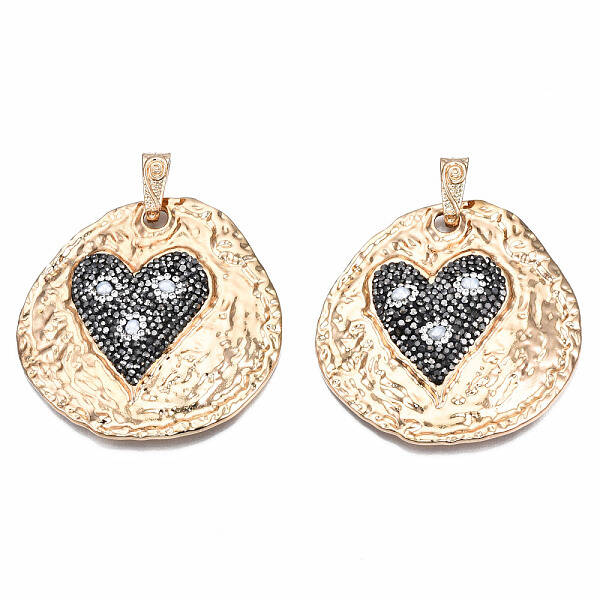 Rack Plating Alloy Rhinestone Big Pendants