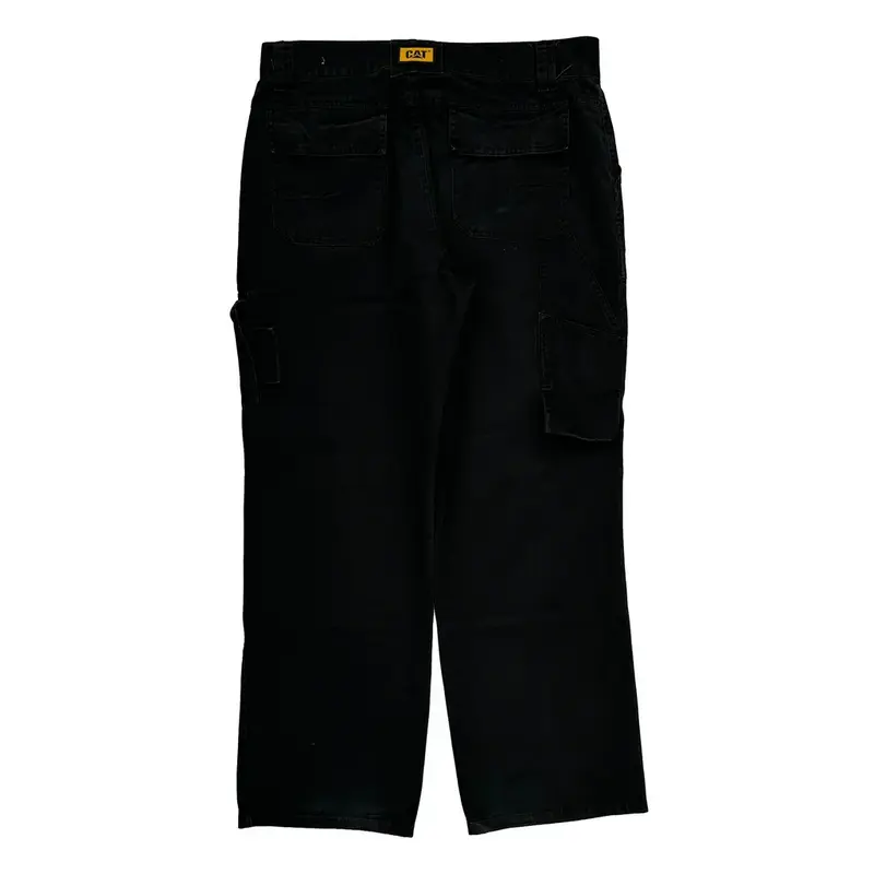 Cat Cargo Trousers - 35? Waist Black Cotton Blend