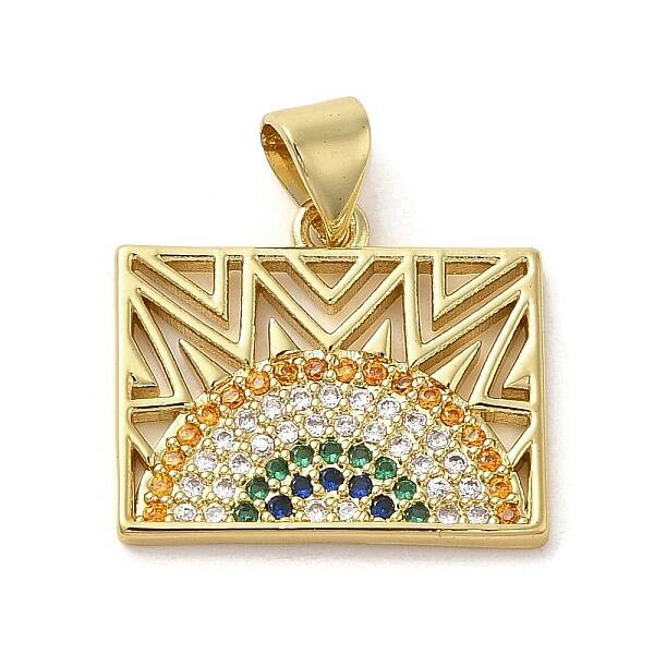 Brass Micro Pave Cubic Zirconia Pendants