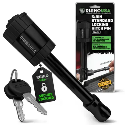 Rhino USA Trailer Hitch Pin (2 Inch) Patented 5/8 Locking Receiver Hitch Pins for Class III IV Hitches