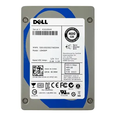 Dell 08C38W | 400GB Multi-Level Cell SAS 6Gb/s Hot-Pluggable Mixed Use 2.5-Inch Solid State Drive for PowerEdge and PowerVaul...
