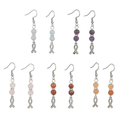 Natural Mixed Gemstone Dangle Earrings