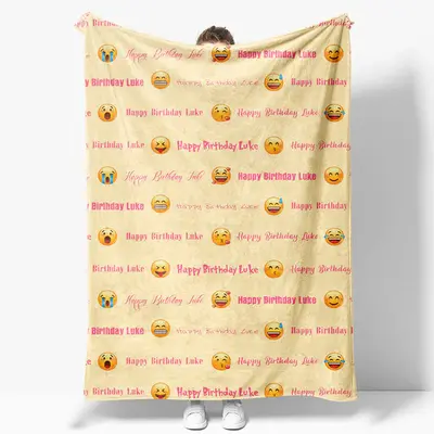 Aperturee Multiple Fonts Happy Birthday Custom Name Blanket - Aperturee