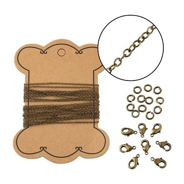 DIY 3m Oval Brass Cable Chains Necklace Making Kits