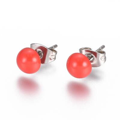 Tarnish Resistant Spray Paint 304 Stainless Steel Stud Earrings
