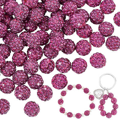 100Pcs Pave Disco Ball Beads
