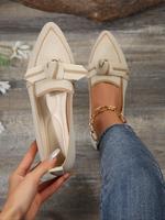 Women's Fashionable Bowknot Design Slip on Walking Shoes, Casual Comfortable Breathable Flat Shoes, All-match Commuter Shoes ...
