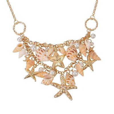 Trendy Shell Bib Beach Necklaces