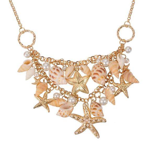 Trendy Shell Bib Beach Necklaces