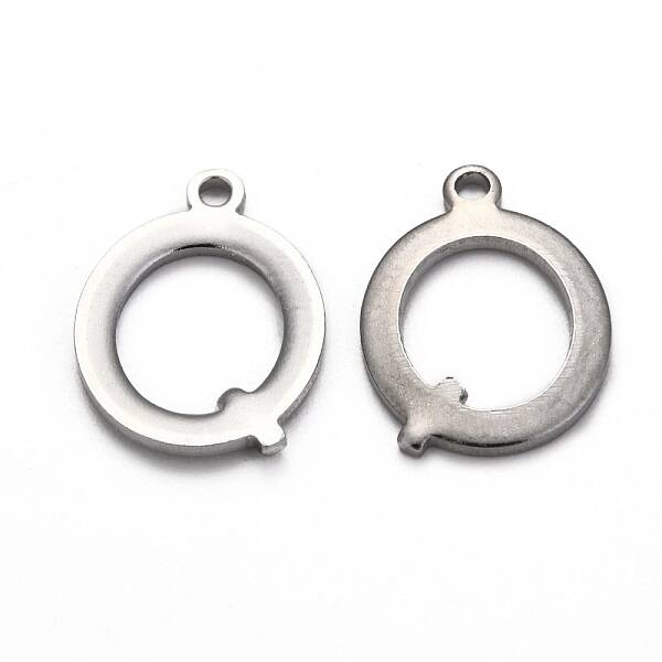 Tarnish Resistant 304 Stainless Steel Alphabet Charms